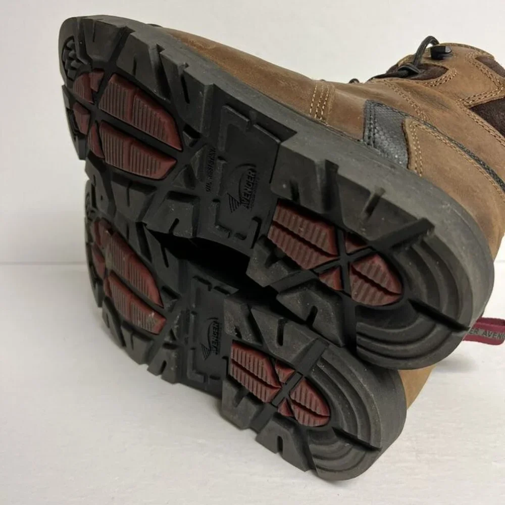 Avenger Mens A7542 7” Work Boot Brown Size 9.5 EE